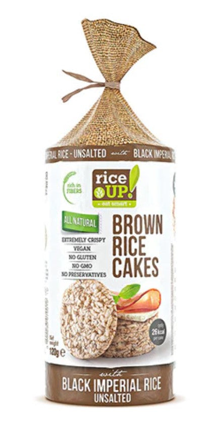 RiceUp/ Brown Rice Cakes with Black Imperial Rice 120g (Carton of 12)