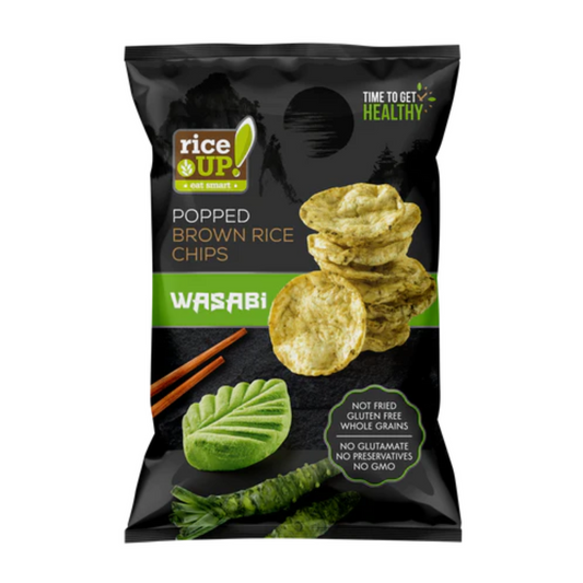 RiceUp/ Brown Rice Chips Wasabi 60g (Carton of 18)