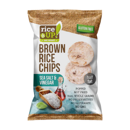 RiceUp/ Brown Rice Chips Salt & Vinegar 60g (Carton of 18)