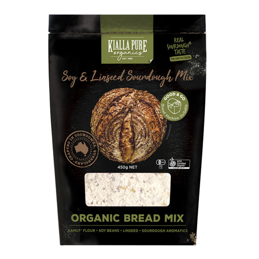Kialla Pure Foods Organic Bread Mix Soy & Linseed Sourdough 450g