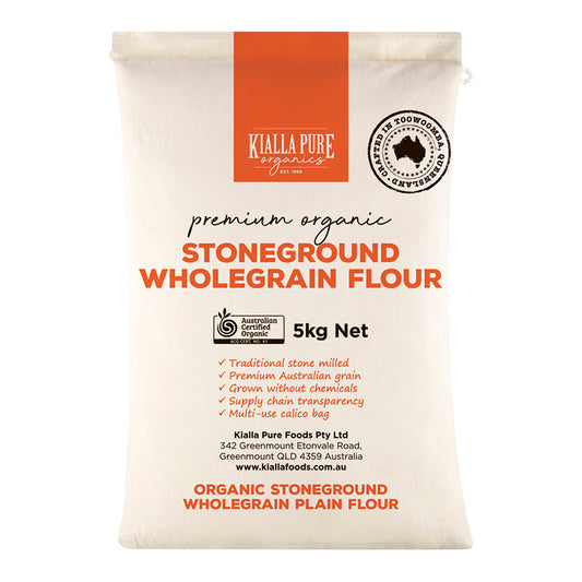 Kialla Pure Foods Organic Stoneground Wholegrain Plain Flour 5kg