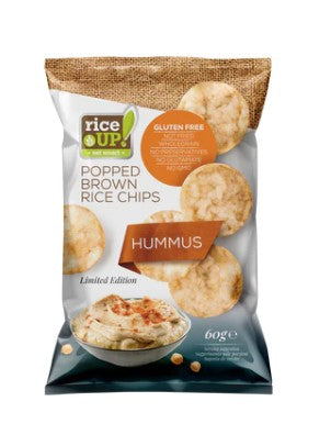 RiceUp/ Brown Rice Chips Hummus 60g (Carton of 18)